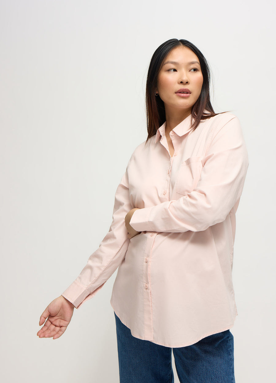 Ingrid & Isabel Poplin Button Down Shirt - Pink