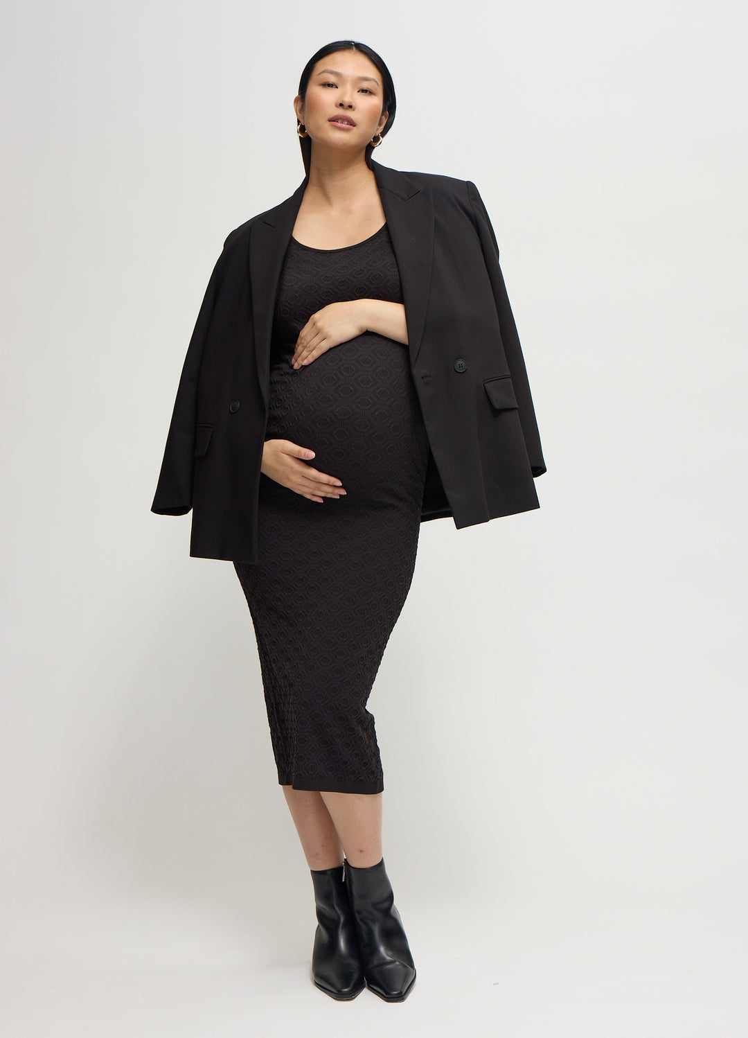 Ingrid & Isabel Seamless Midi Maternity Dress - Fig