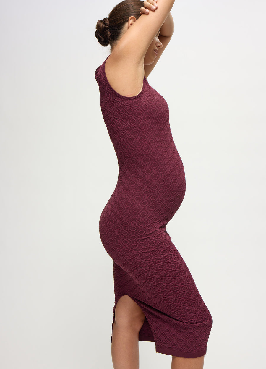 burgundy pregnancy dress Ripe Maternity Nella Rib Nursing Sweater Dress Maroon Small