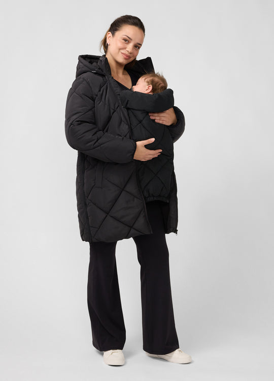 Quilted Longline Maternity and Postpartum Puffer Jacket