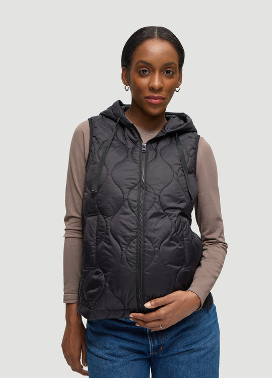 The Quilted Layer Grow With You Side Zip Maternity Vest
