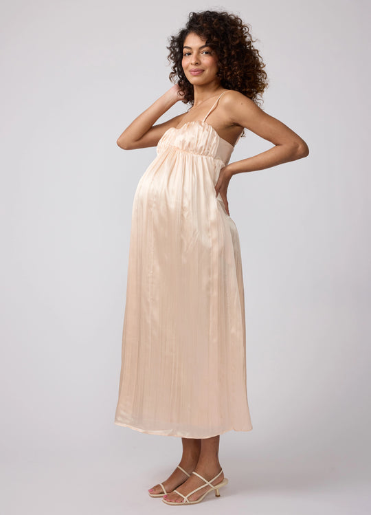 Satin Slip Maxi Maternity Dress