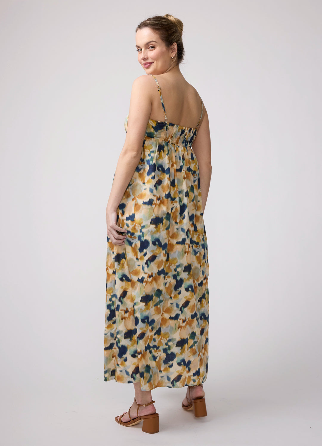 Ingrid & Isabel Maternity Printed Poplin Maxi Dress X-Large
