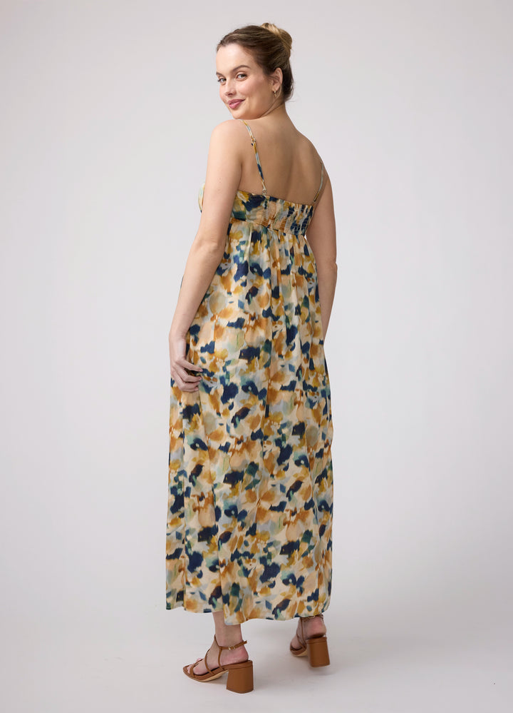 maxi dress under 30 Watercolor Floral Print Poplin Maternity Maxi Dress – Ingrid & Isabel