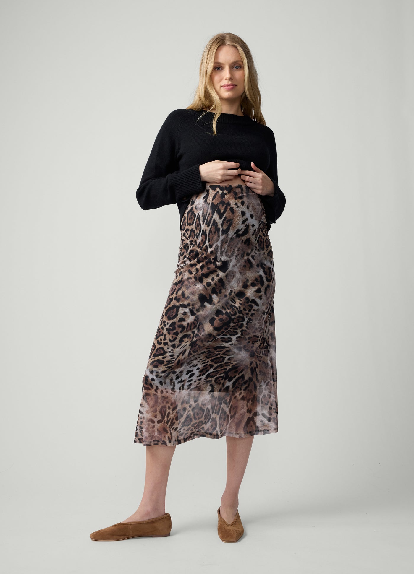 Ripe Maternity Savannah Mesh Midi Skirt