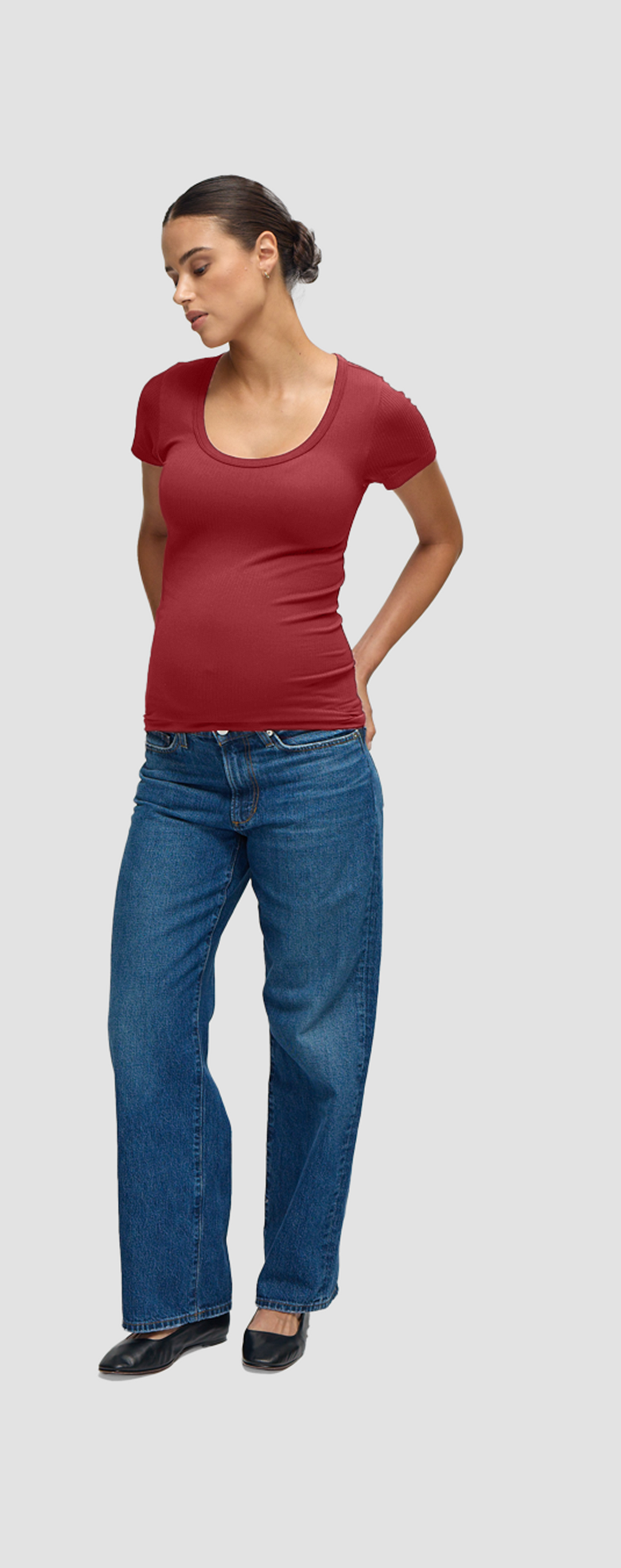 Seamless Maternity Rib Short Sleeve Crew Tee 2 Pack Bundle