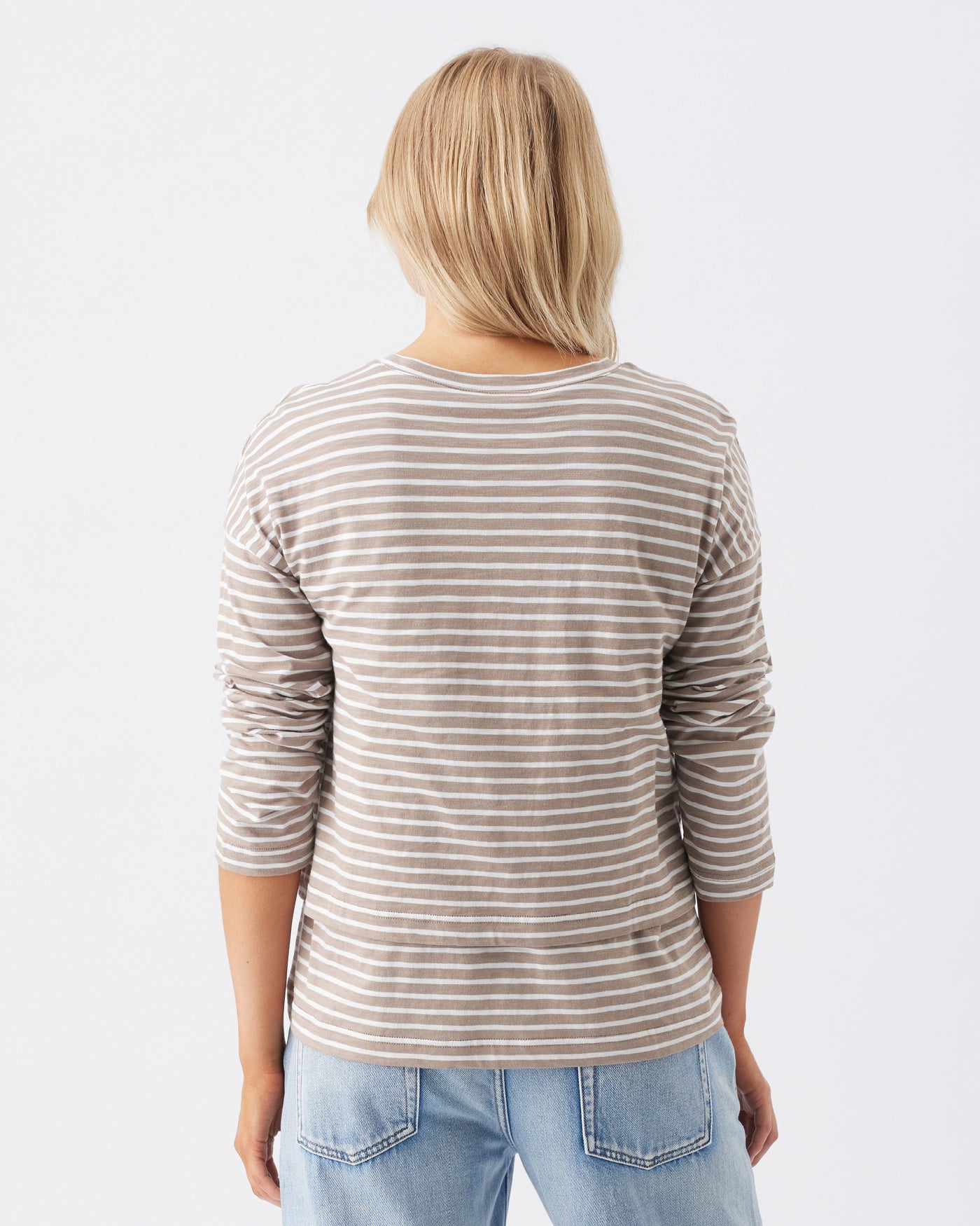 Ripe Maternity Claudette Long Sleeve Striped Nursing Top