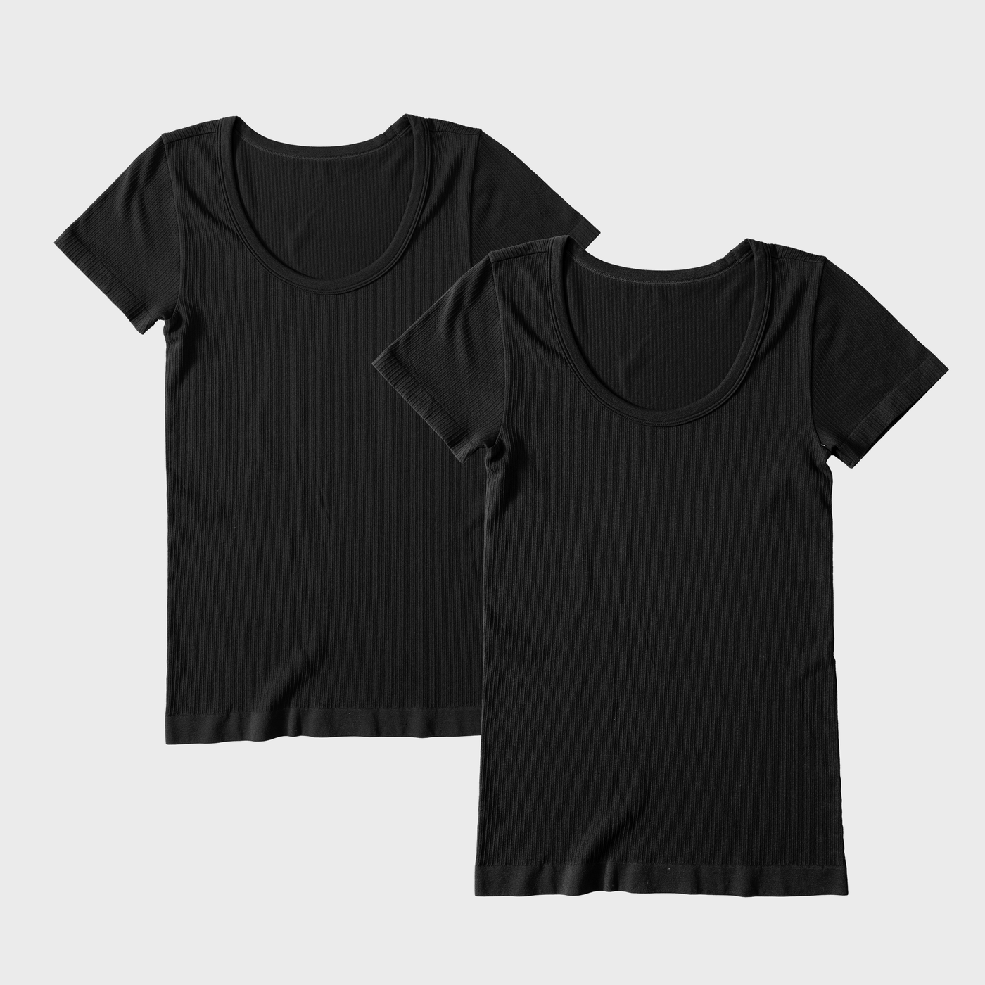 Seamless Maternity Rib Short Sleeve Crew Tee 2 Pack Bundle