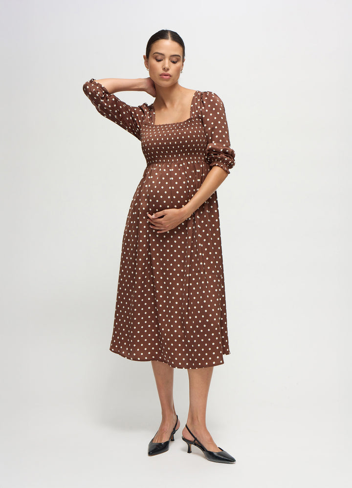midi length maternity dresses US 4 / BROWN