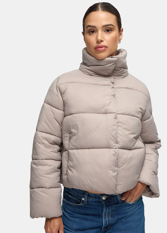 Cropped Maternity Puffer Jacket