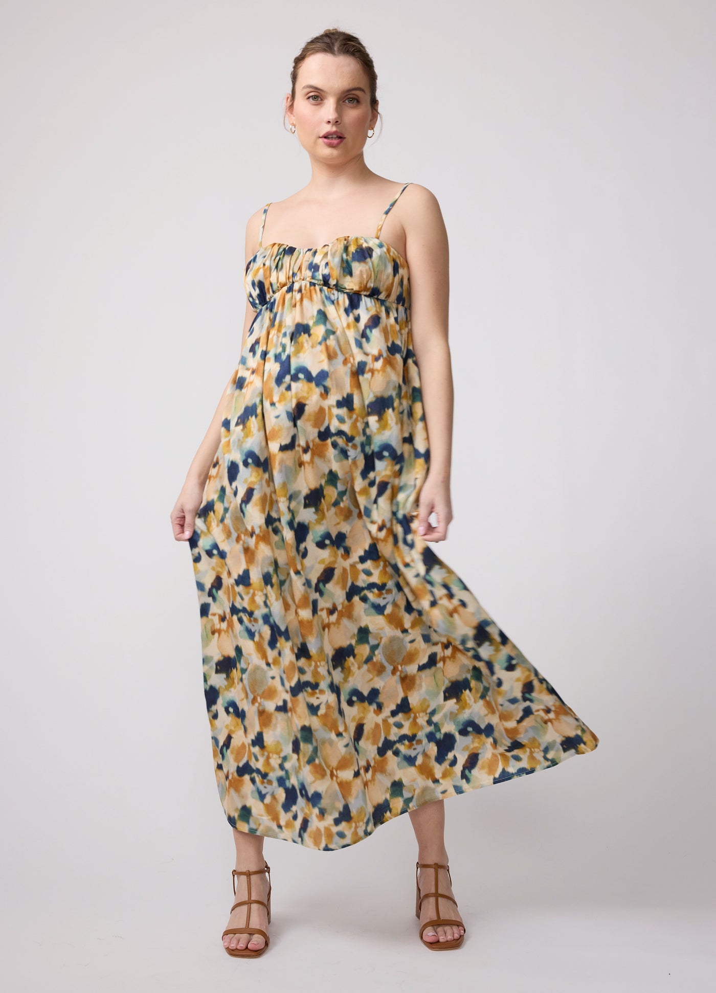 Ingrid & Isabel Maternity Printed Poplin Maxi Dress X-Large