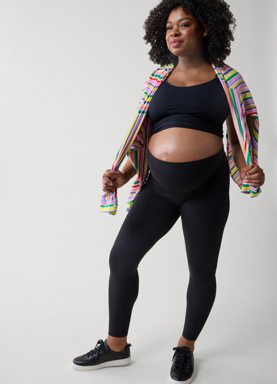 High Rise Foldover Waistband Maternity Legging