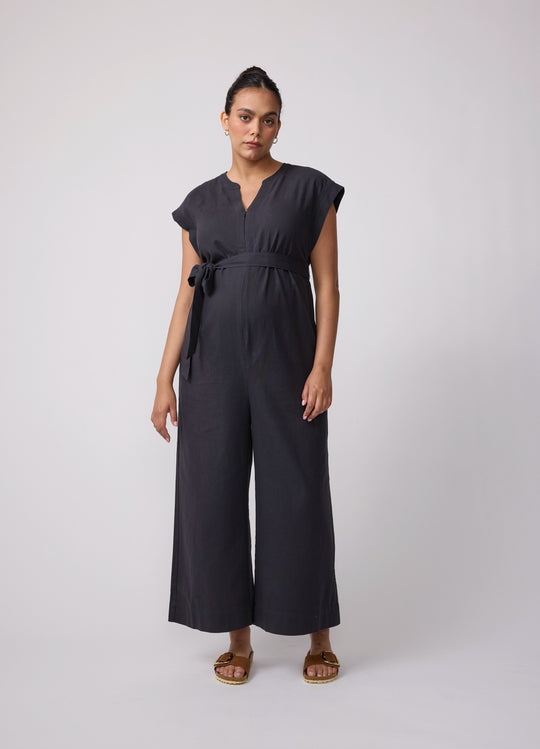 Arlo Maternity Black Woven Jumpsuit