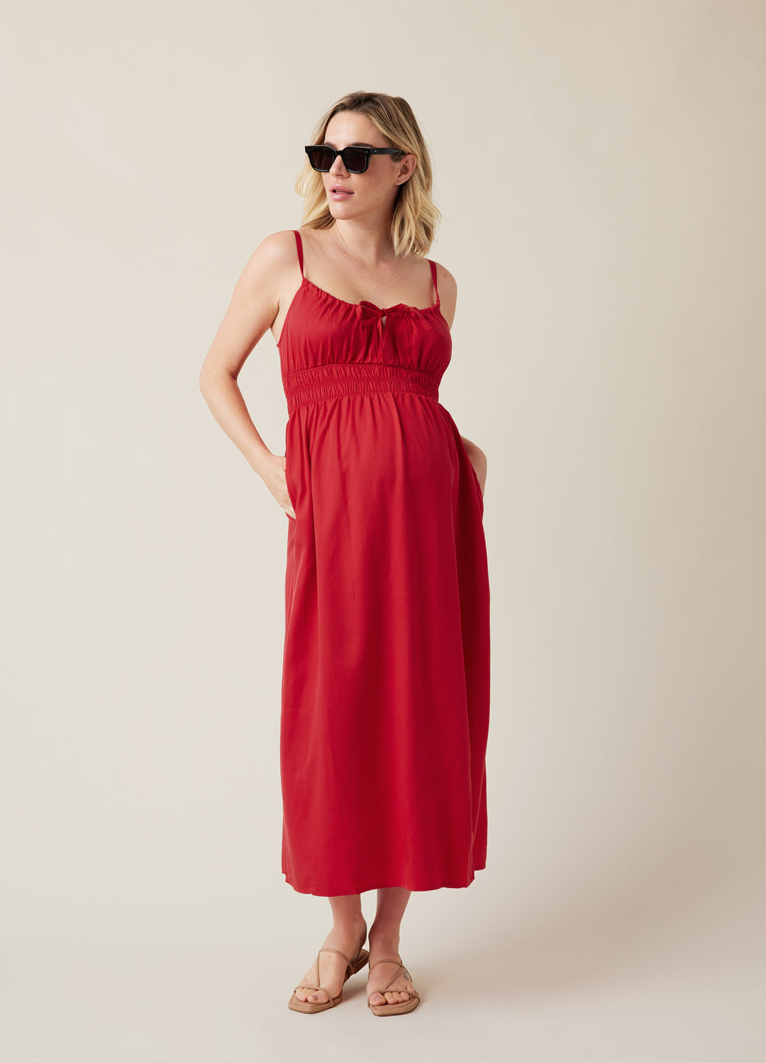 The Amalfi Strappy Maternity Midi Dress – Ingrid & Isabel