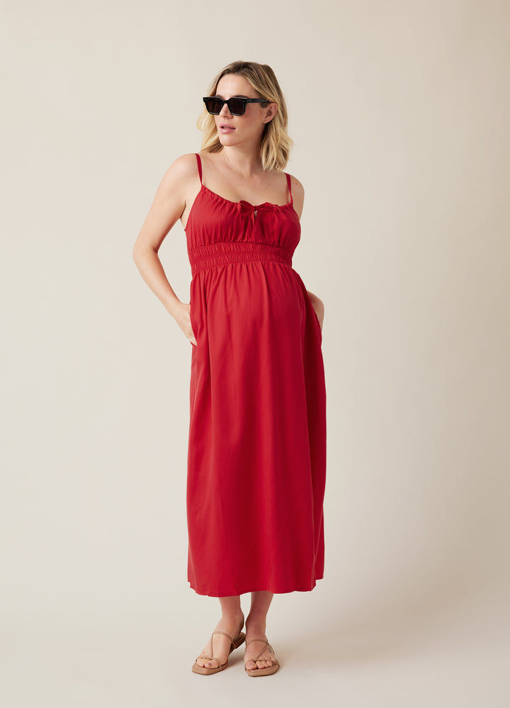 The Amalfi Strappy Maternity Midi Dress – Ingrid & Isabel