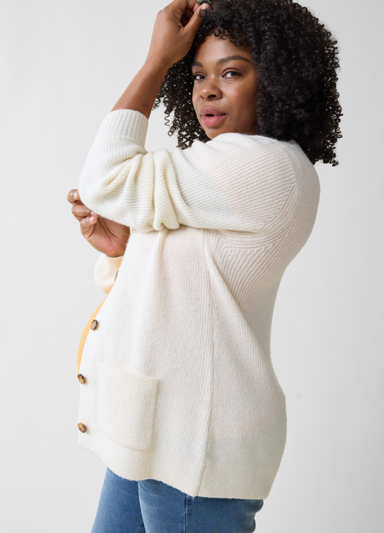The Hug Maternity + Nursing Cardigan Cream