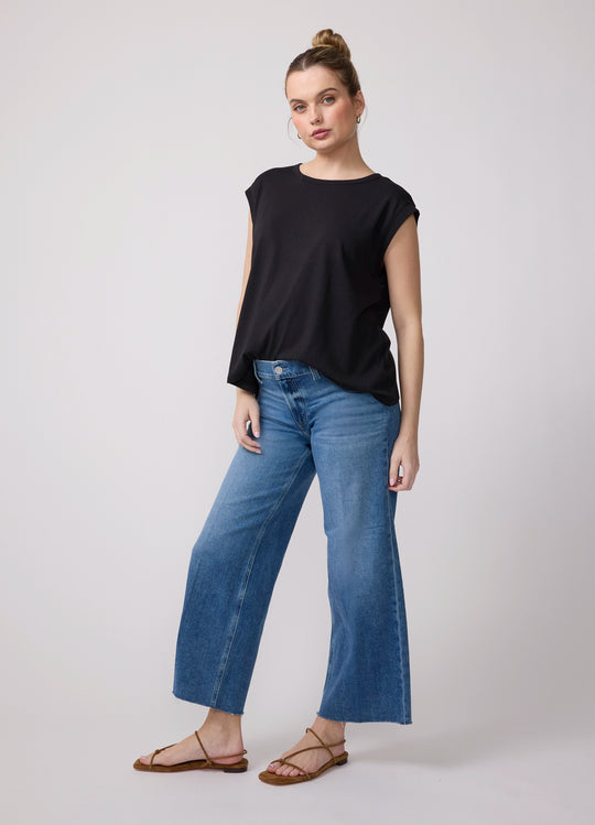 Relaxed Crew Neck Cotton Maternity Tank