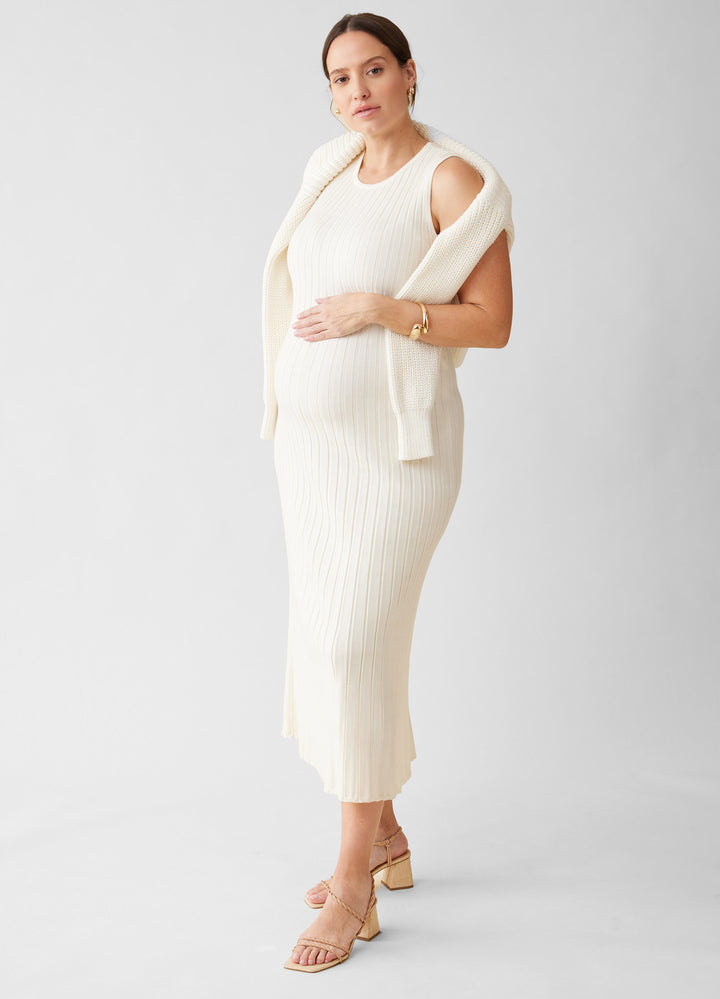 Ribbed Sweater Maternity Midi Dress – Ingrid & Isabel