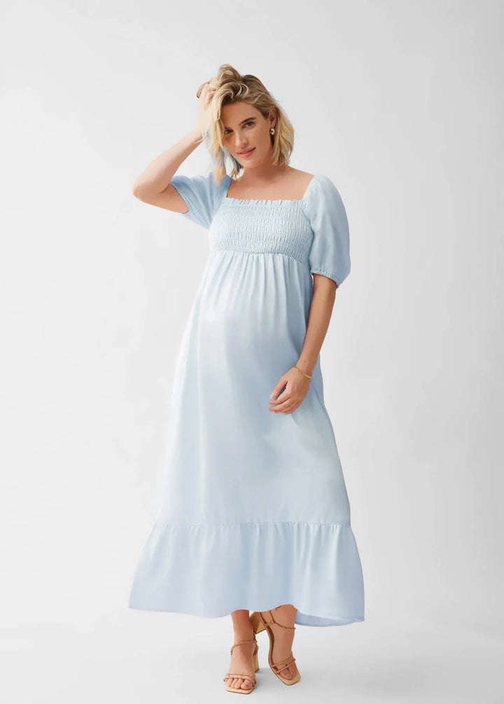 Ingrid & Isabel Women's The Shower Maternity Maxi Dress - Blue