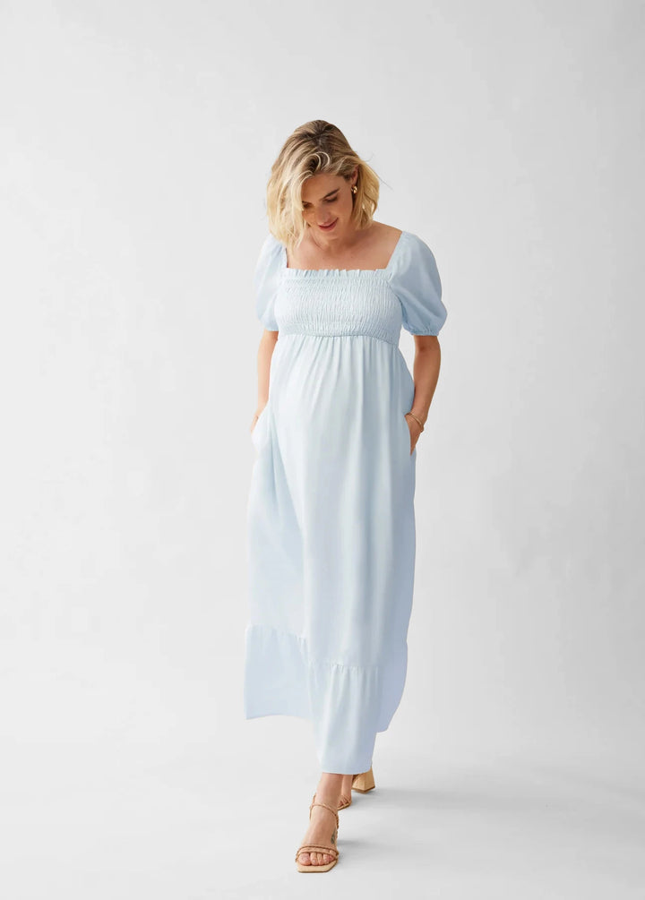 Smocked Tiered Maternity and Nursing Maxi Dress – Ingrid & Isabel