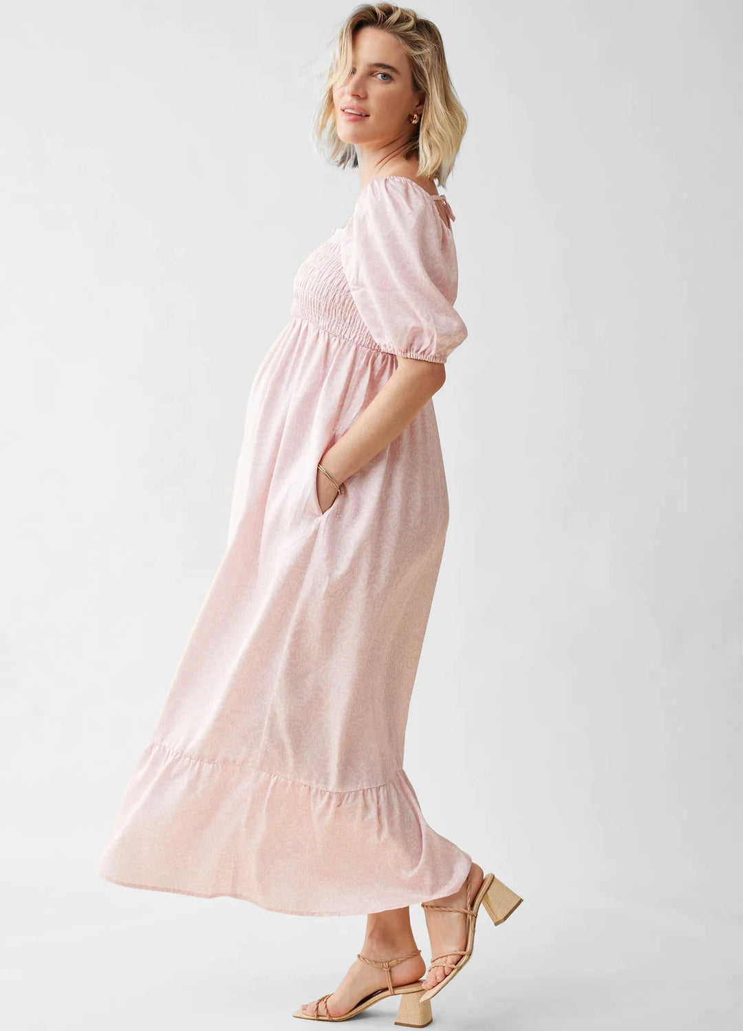 casual summer dress PRETTYGARDEN Women's Floral Midi Cap Sleeve V Neck Ruffle For work Vintage Inspired Dress Pattern:C My Padmé picnic dress