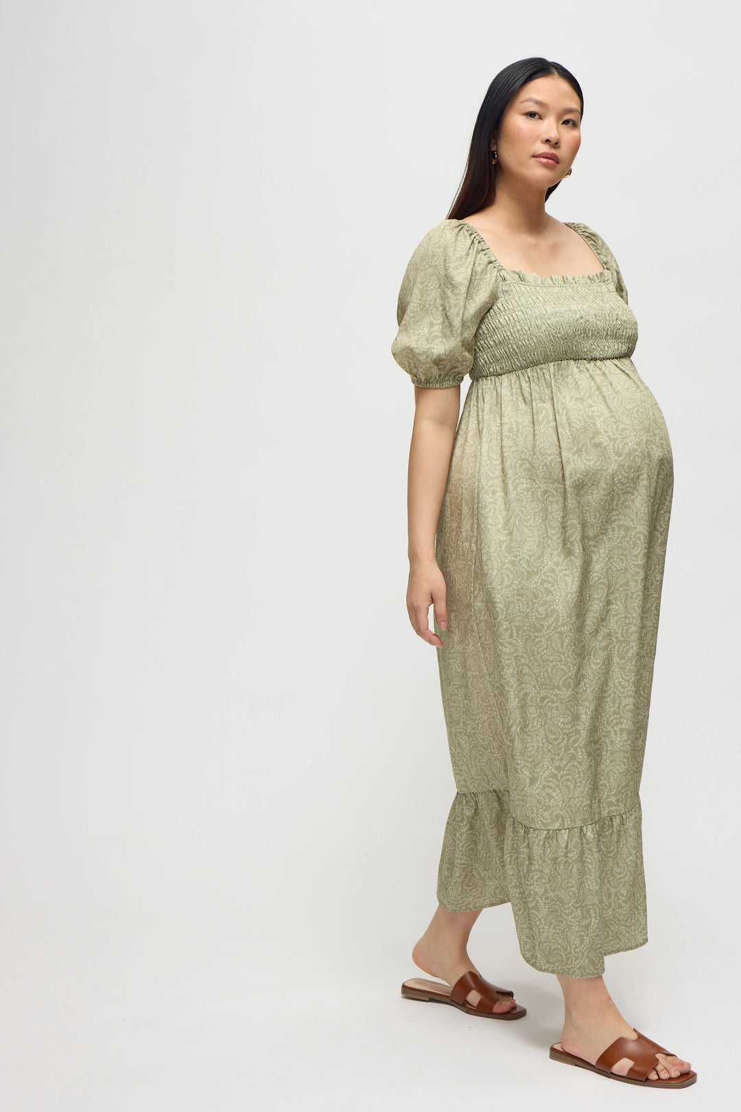 maternity maxi dresses plus size Smocked Tiered and Nursing Dress – Ingrid & Isabel Seraphine Lace Maternity Body-Con Occasion:CASUAL Not forgetting clothing for Material:Sage