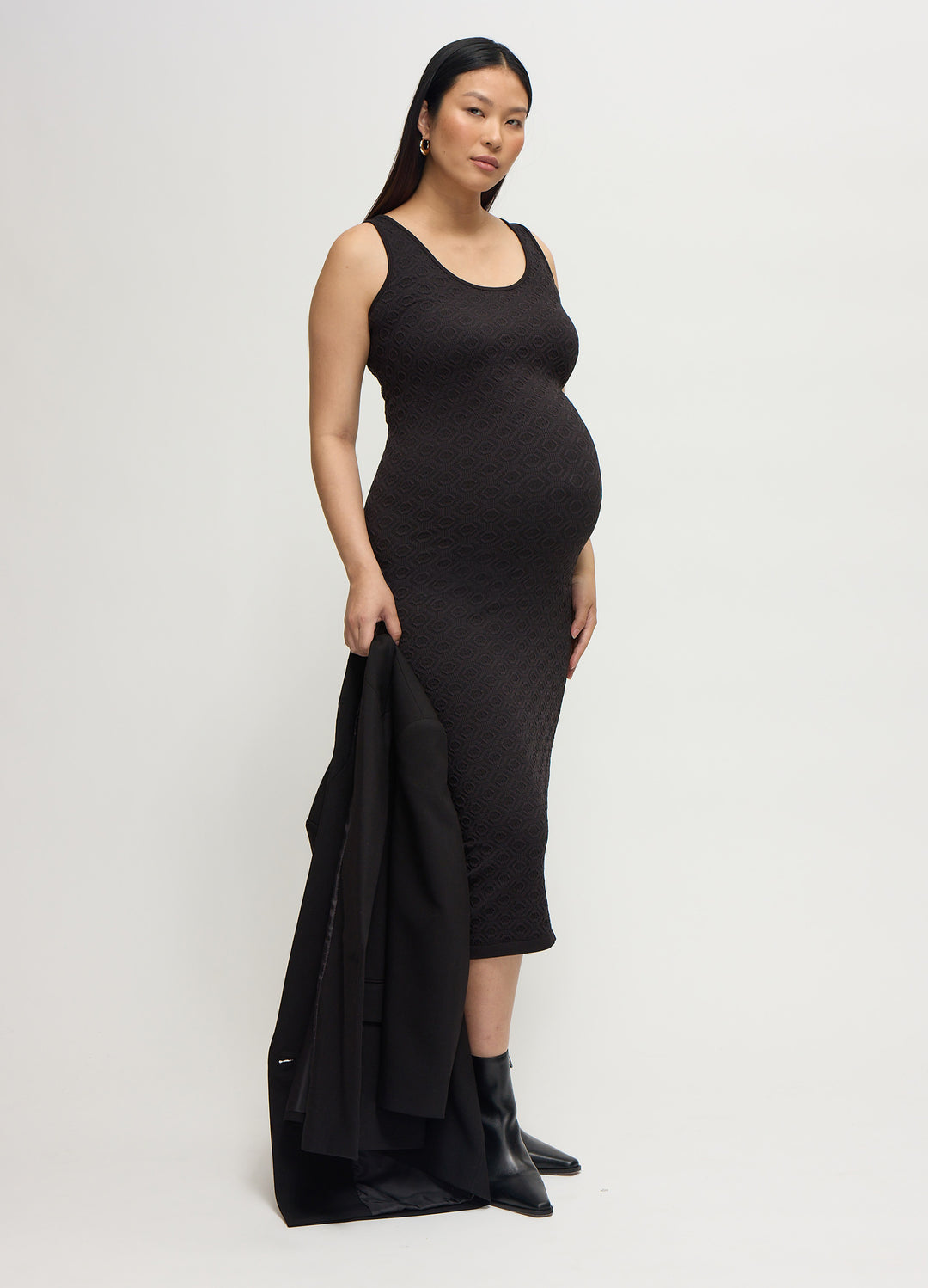 Ingrid & Isabel Seamless Midi Maternity Dress - Fig
