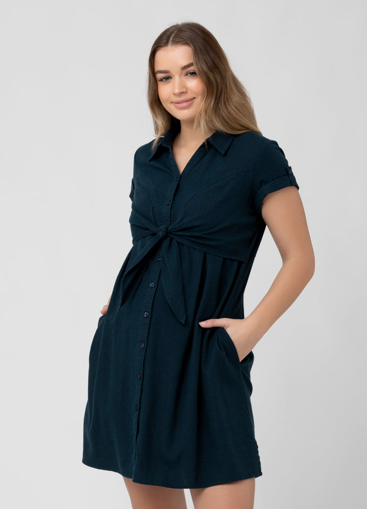 colette linen dresses Ripe Tie-Up Maternity And Nursing Mini Dress Biro Large 95 cm (based on Style:2. Dressing Room Holiday Dress Baby Girl series_Boho