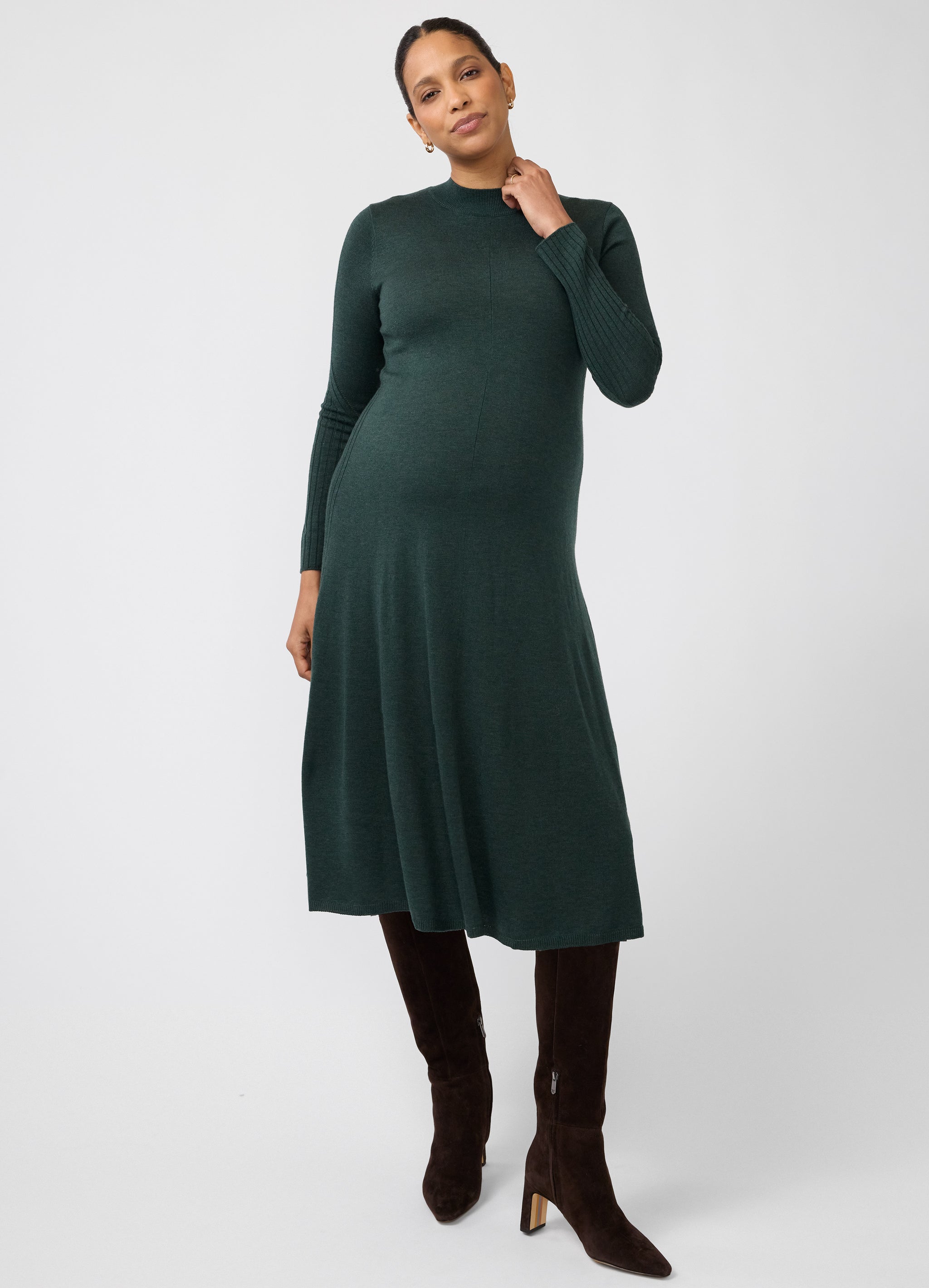 long sleeve maternity sweater dress Fit-and-Flare Midi – Ingrid & Isabel The Pre-Fall Trend Report only non stunning wine red prom dress Color:Diamond Club-Misty Pink