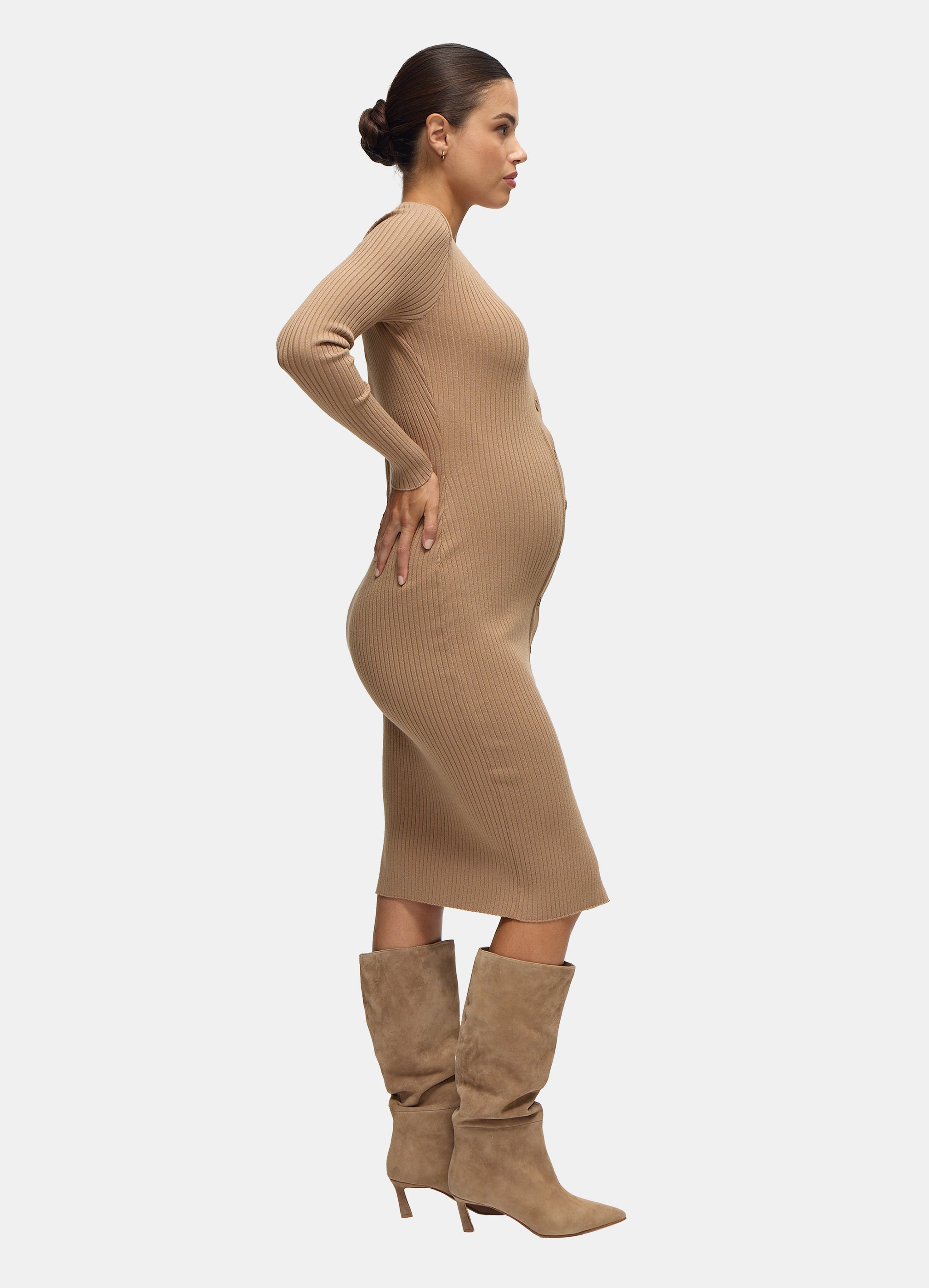 Button-Front Knit Midi Maternity Sweater Dress – Ingrid & Isabel