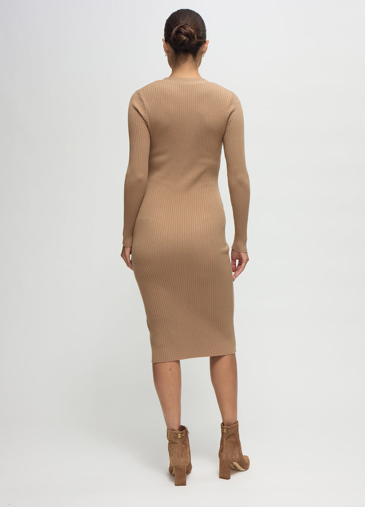 Ingrid & Isabel Button Front Sweater Maternity Dress - Taupe