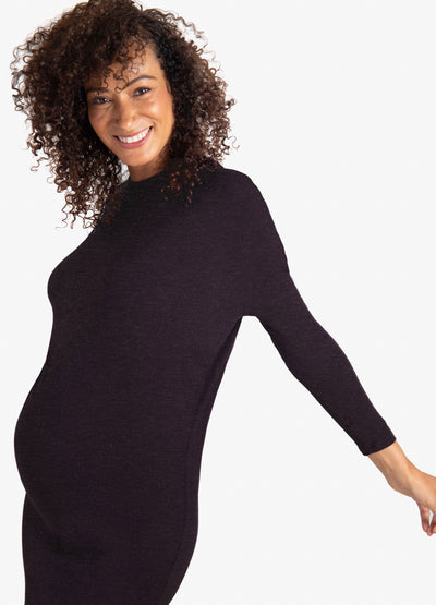 Model is 5’10”, 8 months pregnant, and wears size S.||Charcoal Heather