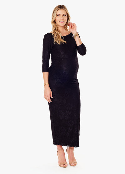 Model is 5'9", 7 1/2 months pregnant and wears size S.||Jet Black