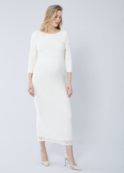 Silja is 5'9", 8 months pregnant and wearing a size small||Ivory