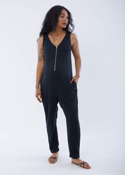 Sleeveless Zip Front Jumpsuit