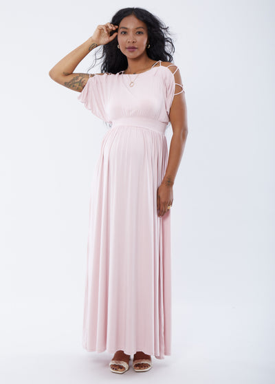 Synmia is 7 months pregnant, 5'10", wearing a size small||Blush