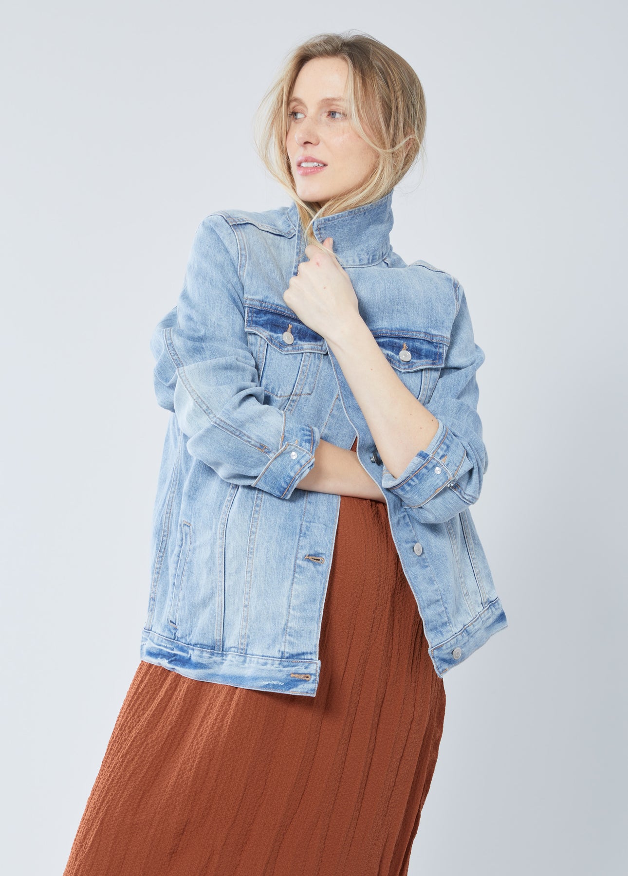 Ingrid and isabel mama denim jacket outlet