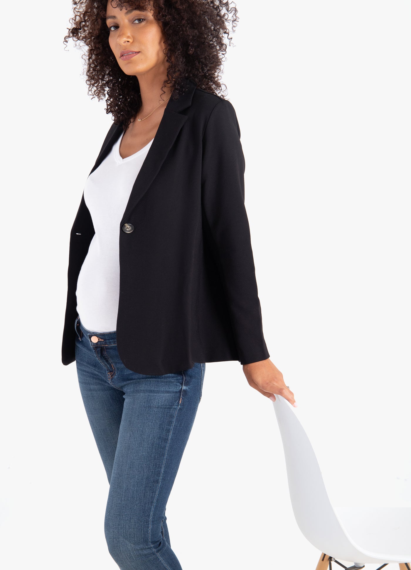 Model is 5’10”, 4 months pregnant, and wears size S.||Jet Black::hover