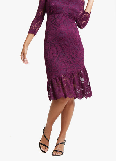 Model is 5’10”, 4 months pregnant, and wears size S.||Plum