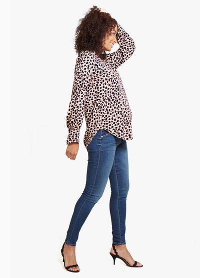 Model is 5’10”, 4 months pregnant, and wearing size small ||Leopard::hover