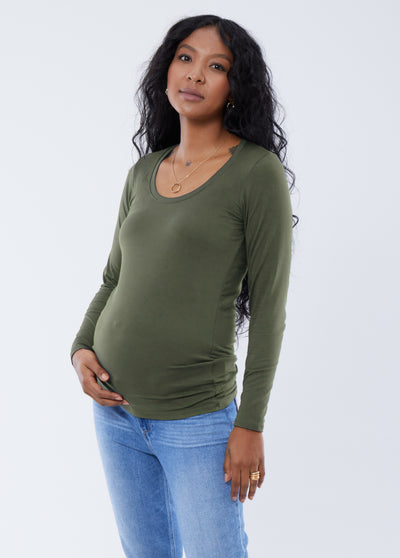 Synmia is 7 months pregnant, 5'10", wearing a size small||Olivine