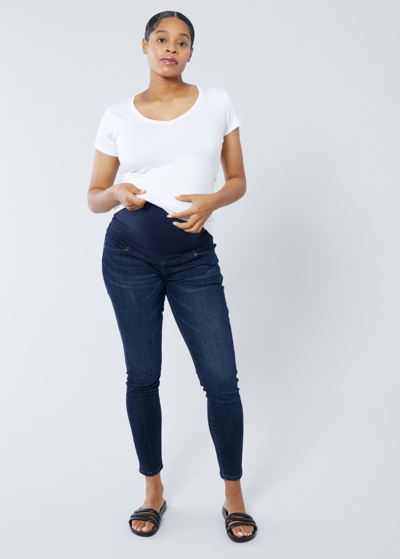 Over The Belly Skinny Maternity Jeans - Isabel Maternity By Ingrid &  Isabel™ Dark Wash 2 : Target