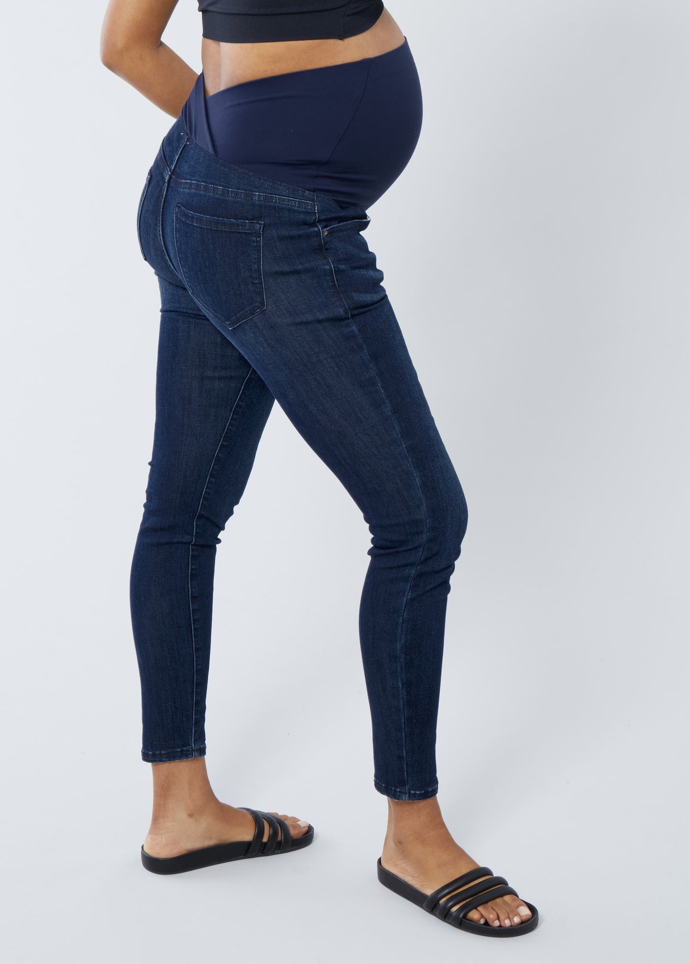 Skinny Maternity Jeans w/ Crossover Panel® – Ingrid+Isabel