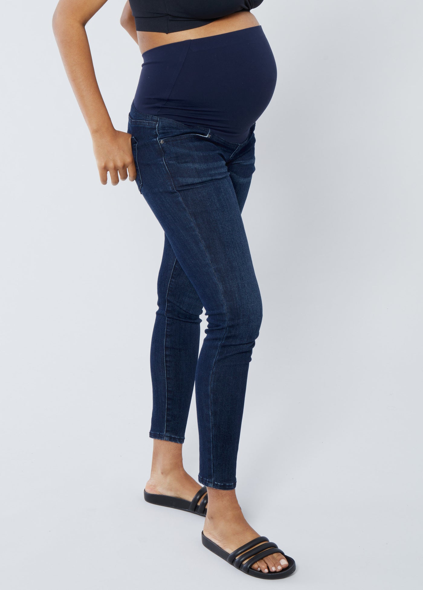 Skinny Maternity Jeans w/ Crossover Panel® – Ingrid+Isabel