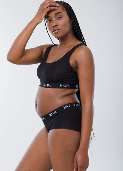 Model is 5’11", 2 months postpartum, and wearing size large||Black