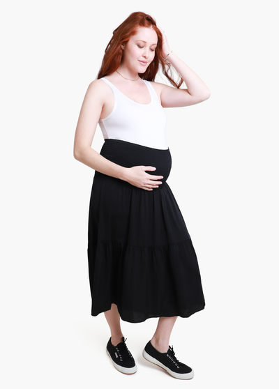 Model is 5'9.5", 7.5 months pregnant, and wearing size small||Black
