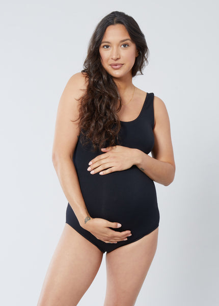 Cooling Black Maternity One-Piece Bodysuit – Ingrid+Isabel