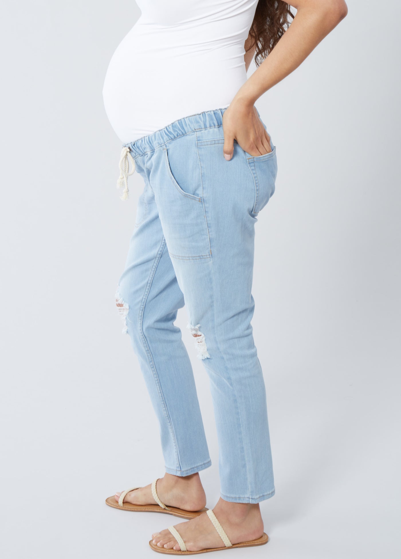 Under Belly Boyfriend Maternity Jeans - Isabel Maternity by Ingrid & Isabel