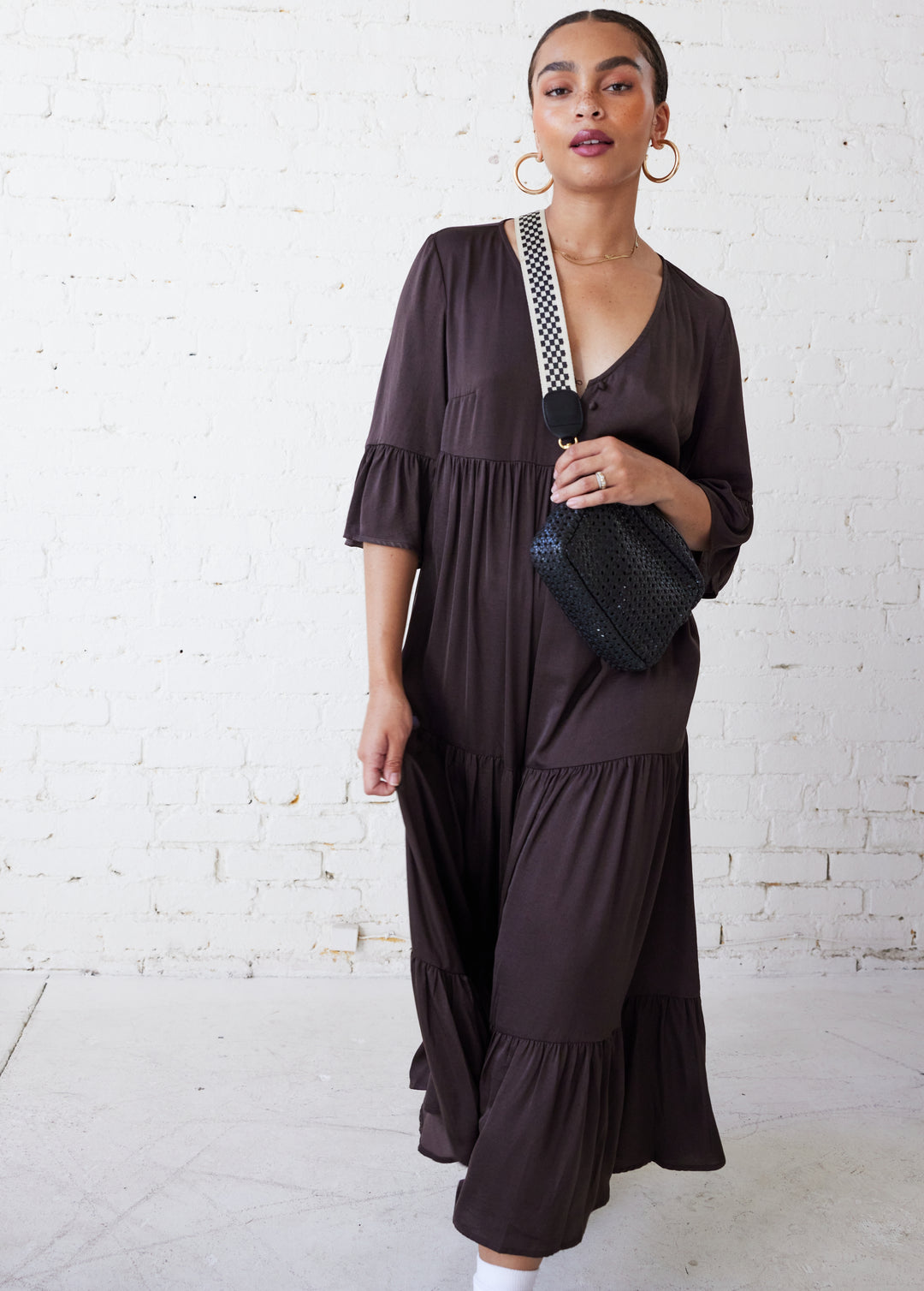 maternity fall maxi dress Tiffany Rose Francesca Maternity Maxi Dress Champagne