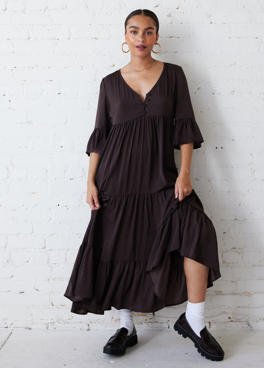 Long Sleeve Maxi Maternity Dress: Butterfly & Java Ingrid & Isabel Long Sleeve Maxi Maternity Dress: Butterfly & Java Ingrid & Isabel